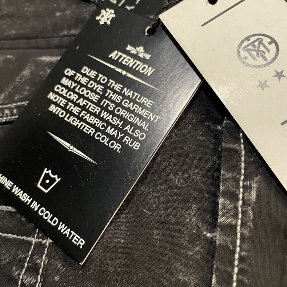 Tranquility Mayhem Shirt Graphic Eagle Button Up Long Sleeve Mens Size Small New - Picture 11 of 11